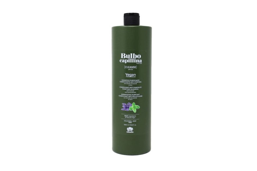 Capelli Farmagan | Farmagan Bulbo Capillina Formula Vegan Cleanse Shampoo Per Capelli Purificante Coadiuvante Anti Forfora 1000 Ml