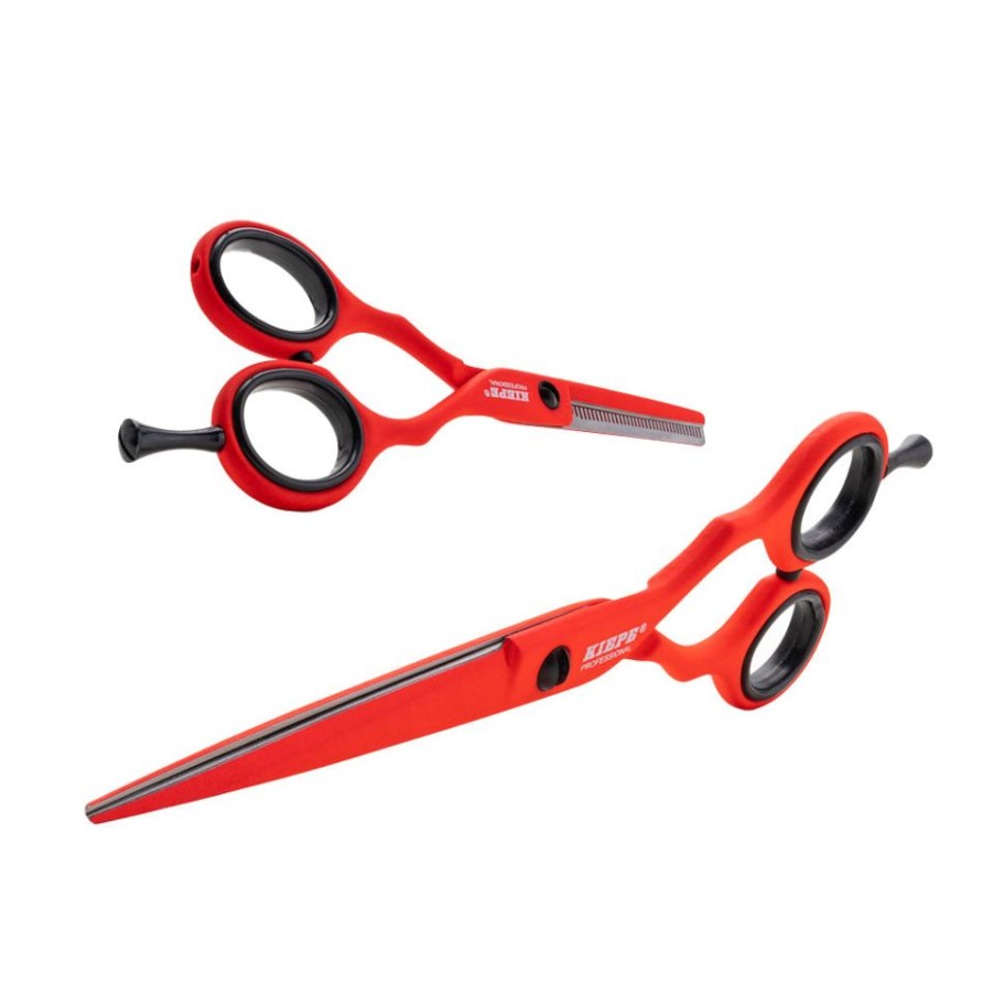 Parrucchiere - Barber Kiepe | Kiepe Professional Kit Forbici Da Taglio E Forbici Per Sfoltire Red Passion 5,5