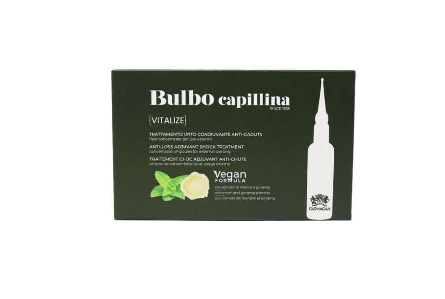 Capelli Farmagan | Farmagan Bulbo Capillina Formula Vegan Vitalize Trattamento Urto Coadiuvante Anti Caduta Per Capelli 10 Fiale Da 7,5 Ml