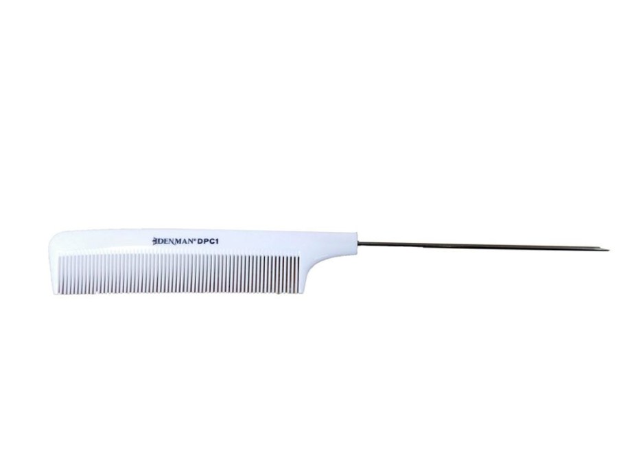 Parrucchiere - Barber Denman | Denman Pettine Coda Metallo Bianco Dpc1