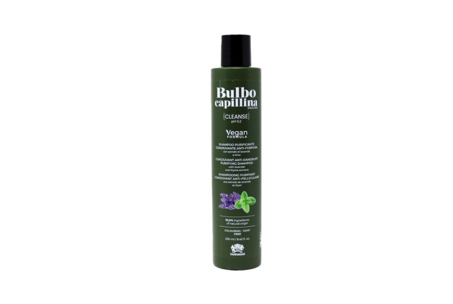 Capelli Farmagan | Farmagan Bulbo Capillina Formula Vegan Cleanse Shampoo Per Capelli Purificante Coadiuvante Anti Forfora 250 Ml