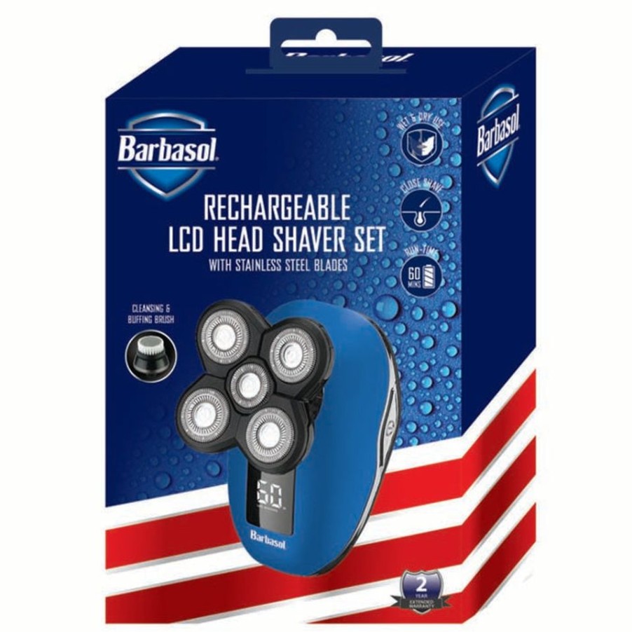 Parrucchiere - Barber Barbasol | Barbasol Head Lcd Rasoio Elettrico A Lame Rotanti Per Rasatura Testa