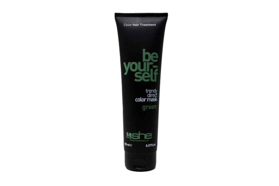 Capelli She Professional | She Professional Be Your Self Maschera Tonalizzante E Ristrutturante Per Capelli Colore Green 150 Ml