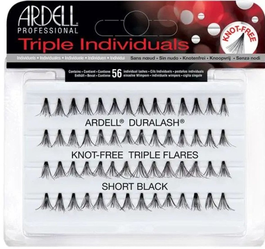 Make Up Ardell Ciglia Finte | Ardell Ciglia Triple Individuals Short Black Senza Nodo