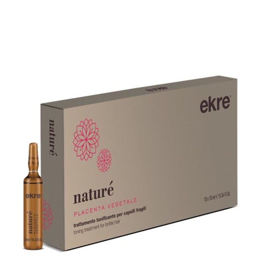 Capelli Ekre | Ekre Nature Placenta Vegetale Trattamento Tonificante Per Capelli Fragili 10 Fiale Da 10 Ml