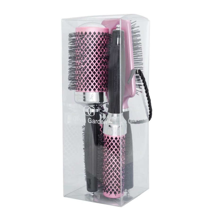 Parrucchiere - Barber Olivia Garden | Olivia Garden Spazzola Nano Thermic Think Pink Ceramica Ionica Kit 4 Spazzole