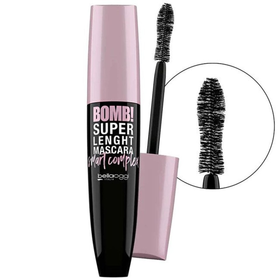 Make Up BellaOggi Italia Mascara | Bellaoggi Mascara Bomb Super Lenght Smart Complex Volume Allungante Colore Smart Black