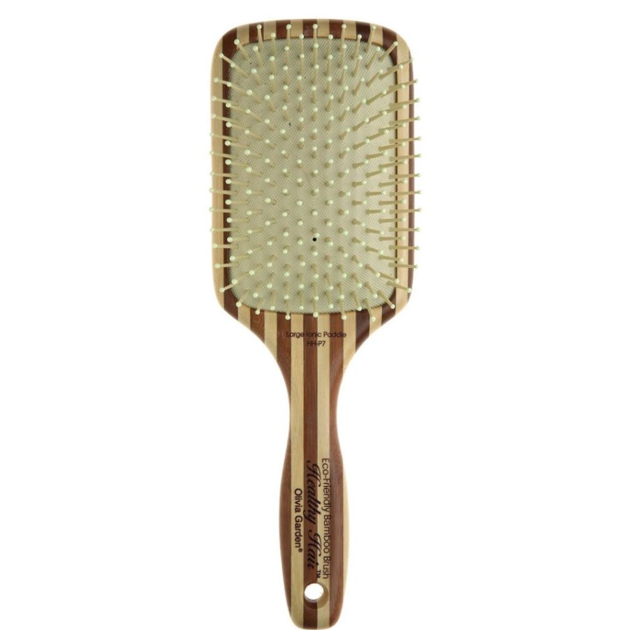 Parrucchiere - Barber Olivia Garden | Olivia Garden Spazzola Piatta Ionica Ecologica In Legno Di Bambu Paddle P7