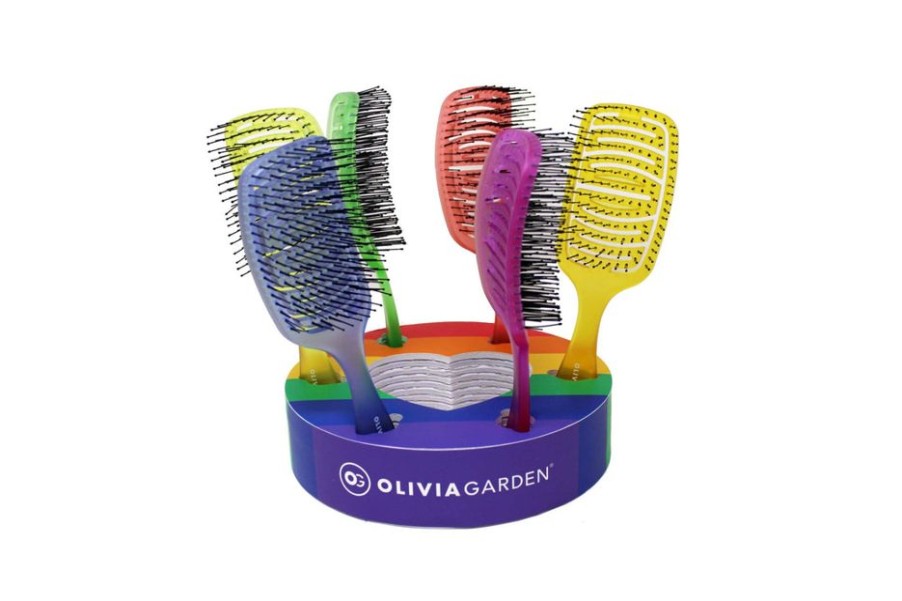 Parrucchiere - Barber Olivia Garden | Olivia Garden I Detangle Spazzola Districante Per Capelli Medi Espositore Pride Edition Da 6 Pz