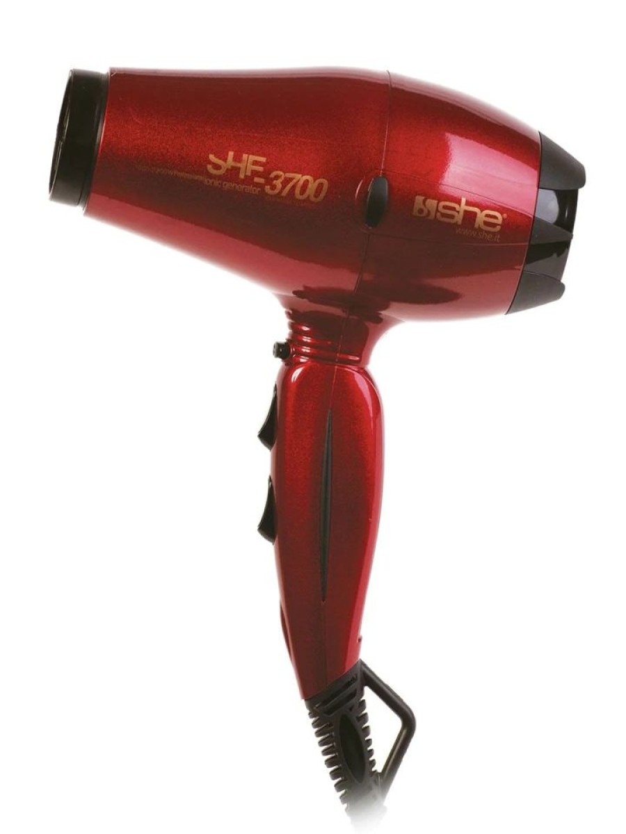 Parrucchiere - Barber She Professional | She Professional Asciugacapelli Compatto 3700 Ionic 2200 W Colore Rosso