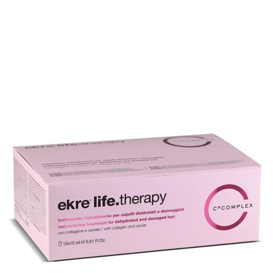 Capelli Ekre | Ekre Life Therapy Trattamento Ristrutturante Per Capelli Disidratati E Danneggiati 12 Fiale Da 15 Ml