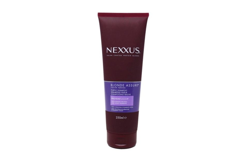 Capelli Nexxus | Nexxus Blonde Assure Shampoo Viola Per Capelli Argentati,Decolorati, Platino E Biondi 250 Ml