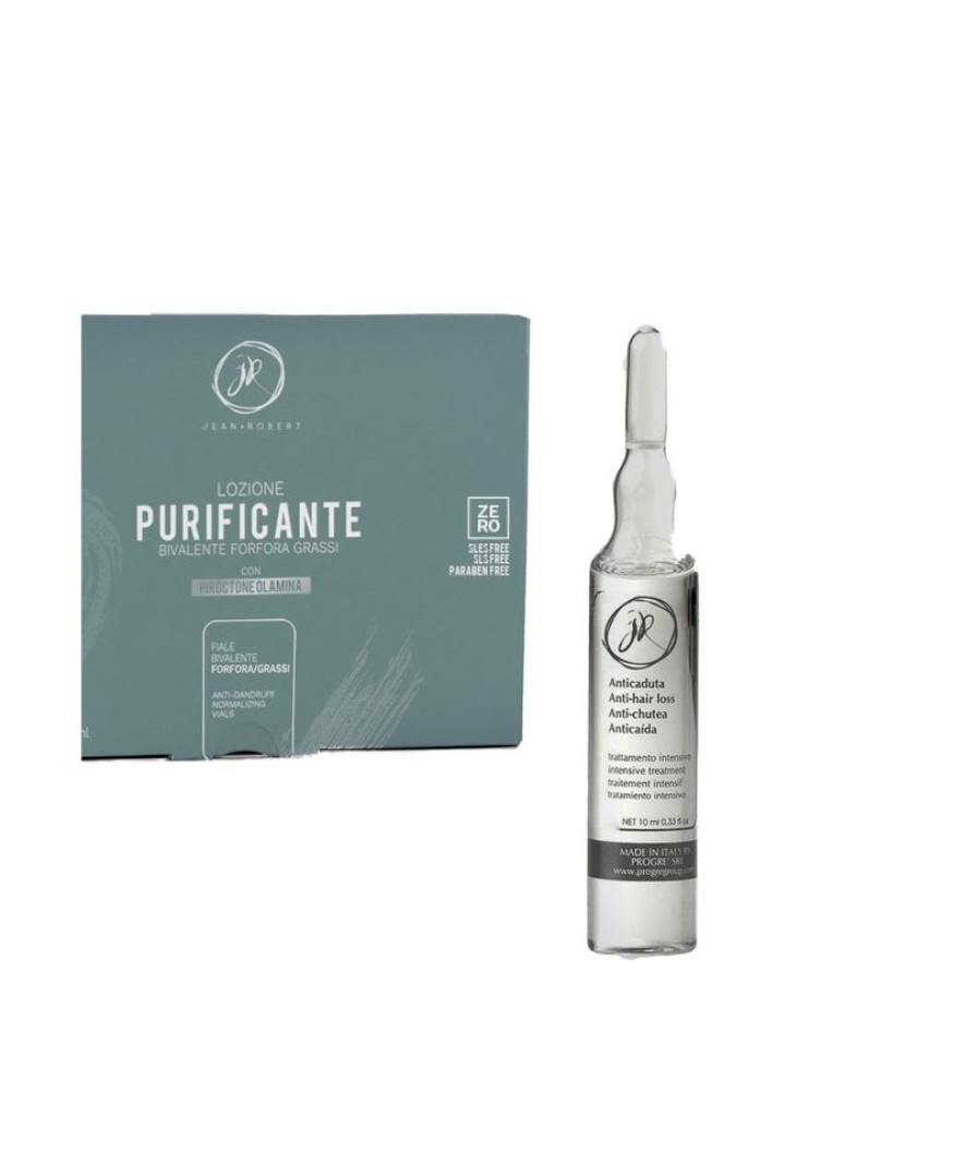 Capelli Jean Robert | Jean Robert Lozione Purificante Bivalente Per Capelli Grassi E Con Forfora 12 Fiale Da 10 Ml